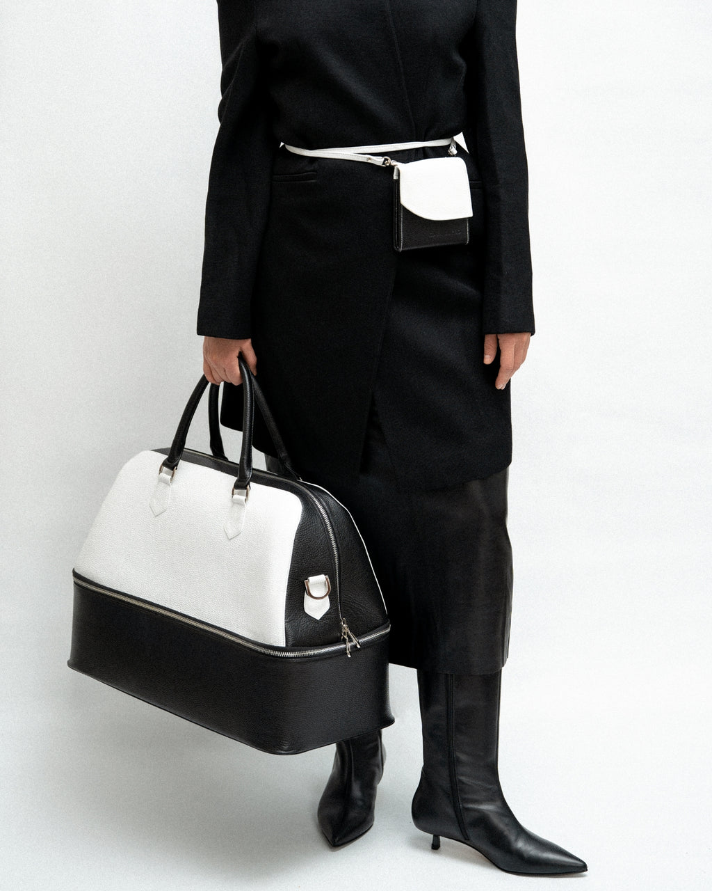 Senda Structured Weekender Black & White (003)